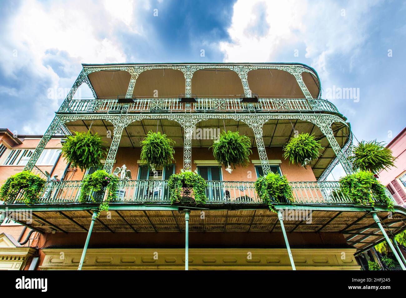 Old New Orleans case nel quartiere francese Foto Stock