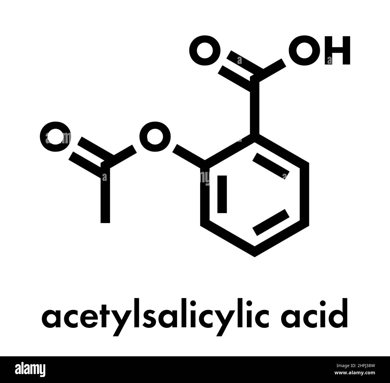 Molecola di farmaco dell'acido acetilsalicilico (aspirina). Formula  scheletrica Immagine e Vettoriale - Alamy