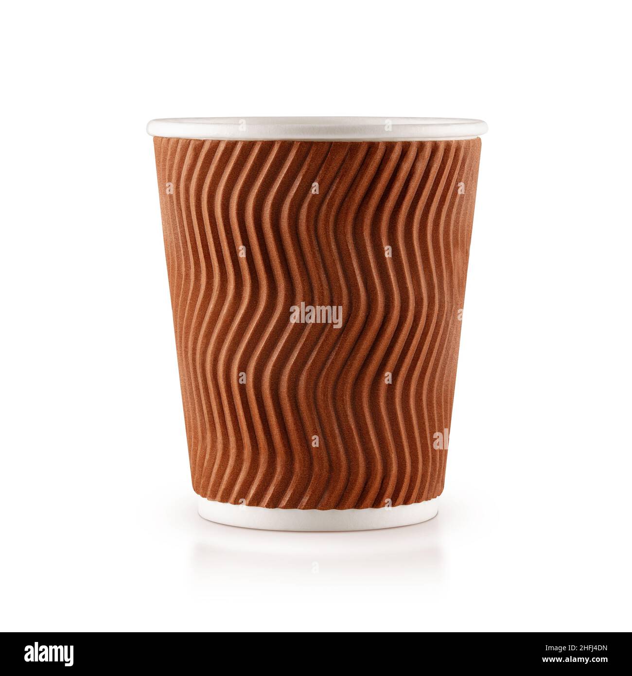 Carta tazza di caffè isolato su sfondo bianco Foto Stock