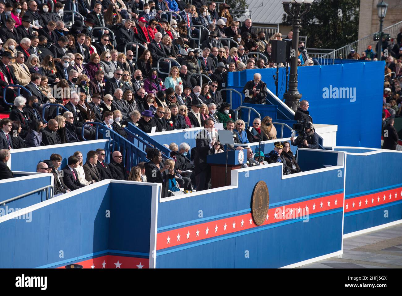 Gennaio 15, 2022. Discorso inaugurale del governatore della Virginia Glenn Youngkin al Campidoglio dello Stato della Virginia. Richmond, Virginia, Stati Uniti Foto Stock