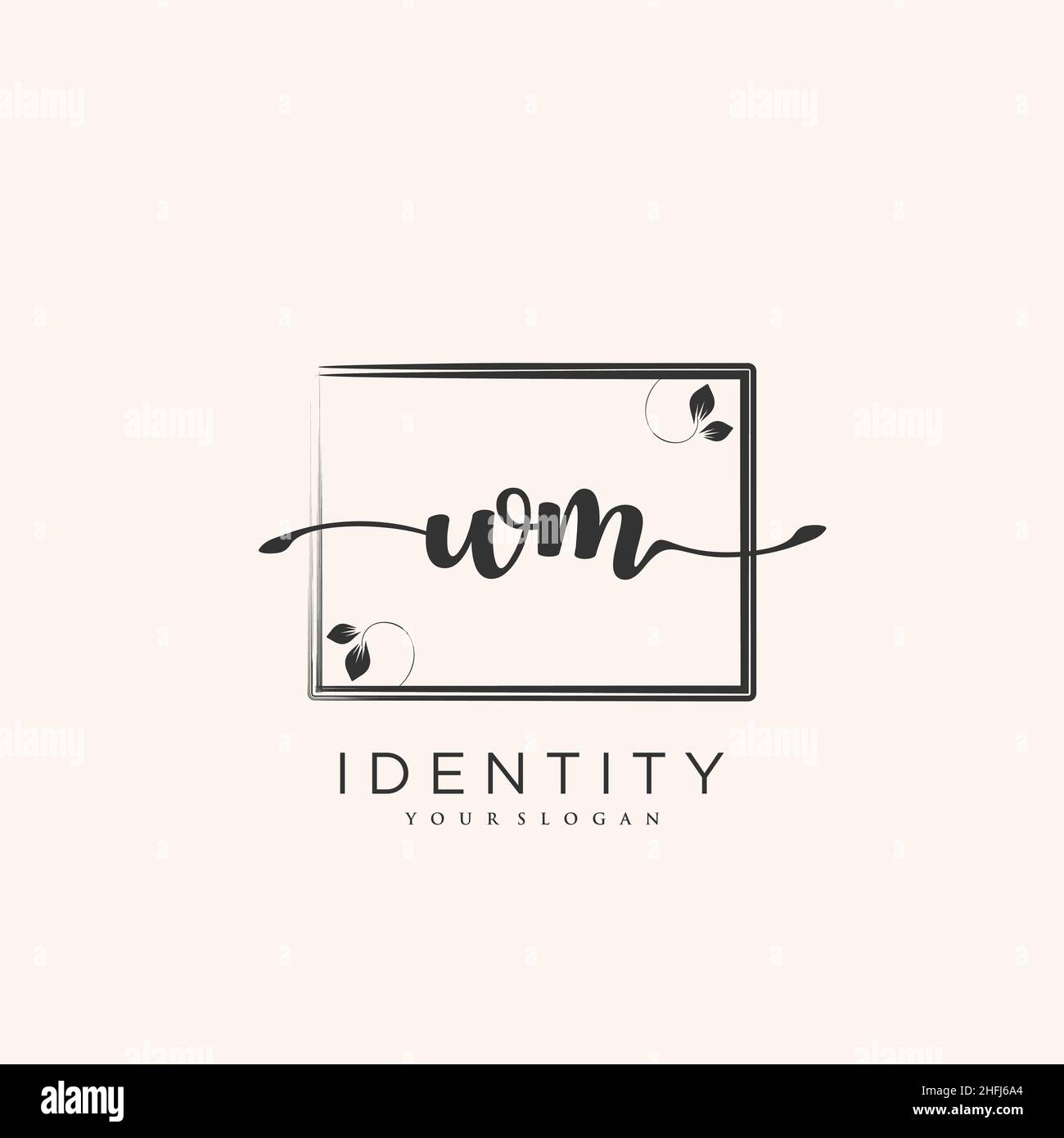 WM Handwriting logo arte vettoriale di firma iniziale, matrimonio, moda, gioielleria, boutique, floreale e botanica con modello creativo per qualsiasi azienda Illustrazione Vettoriale