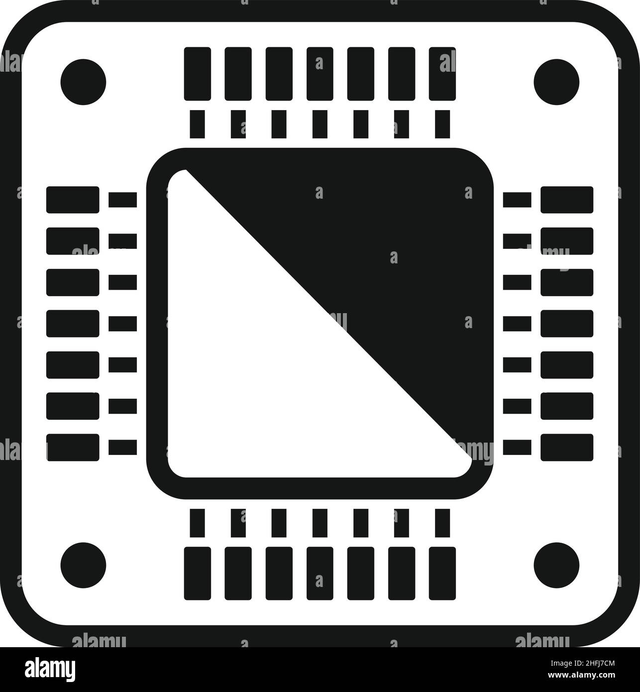 Icona cpu scheda vettore semplice. Microchip digitale. Circuito chip Illustrazione Vettoriale