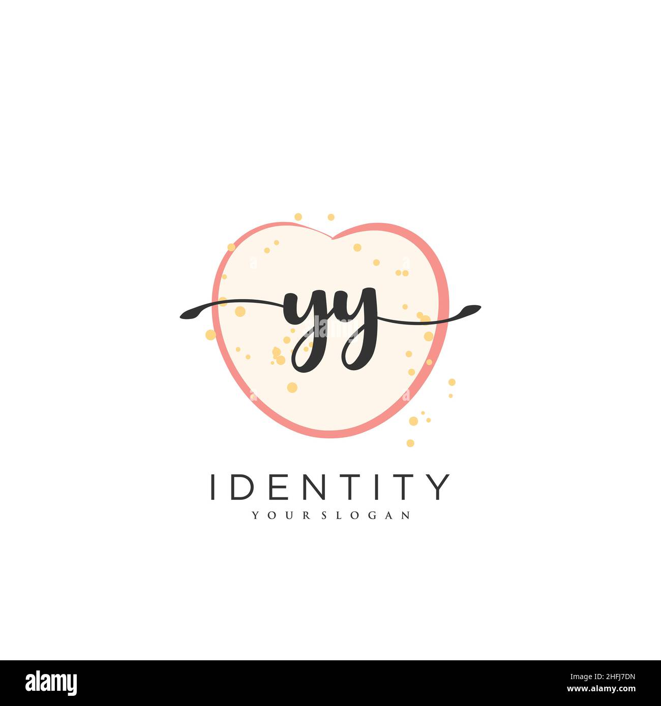 YY disegno a mano vettore arte di firma iniziale, matrimonio, moda, gioielleria, boutique, floreale e botanica con modello creativo per qualsiasi azienda Illustrazione Vettoriale