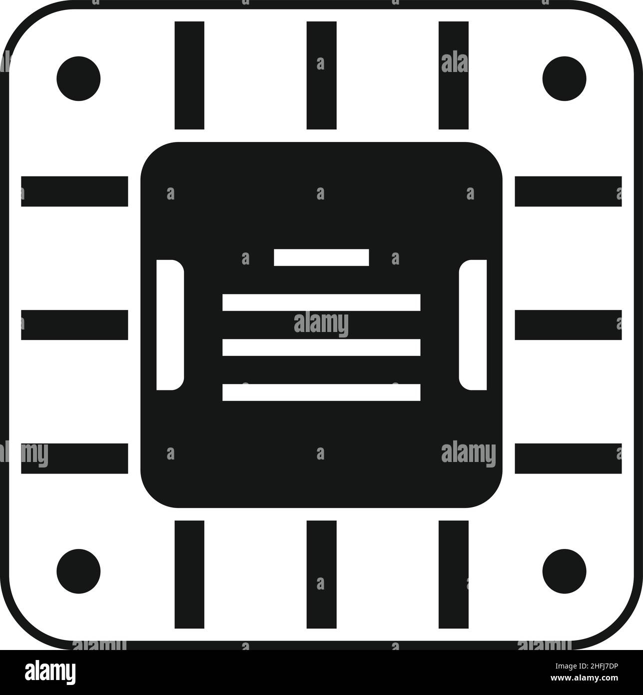 Icona cpu digitale vettore semplice. Circuito chip. Centrale PC Illustrazione Vettoriale