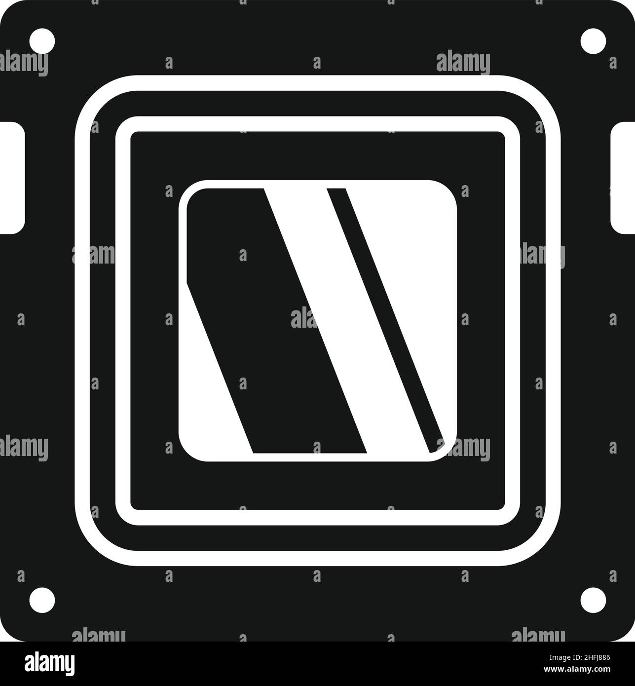 Icona cpu elettronica vettore semplice. Dati del computer. Microchip della scheda Illustrazione Vettoriale
