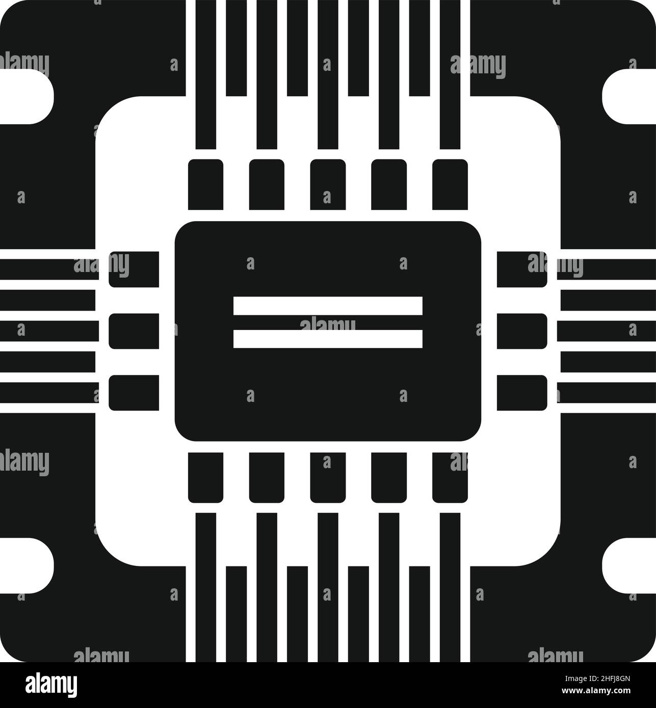 Icona cpu hardware vettore semplice. Circuito chip. Elettronica centrale Illustrazione Vettoriale