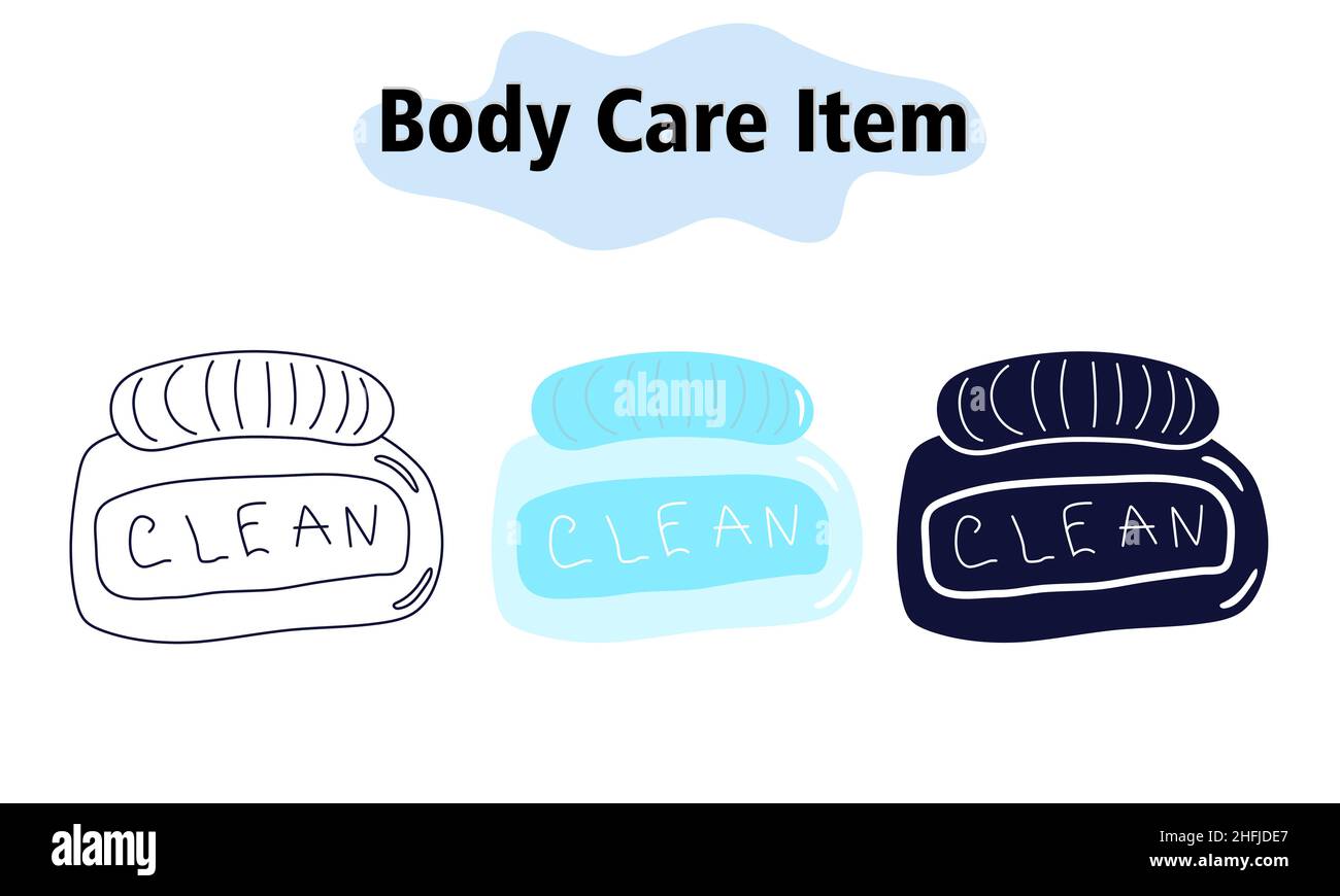 Un vasetto di crema per il viso. Notte, giorno crema. Pulizia del viso. Cura di sé. Nello stile a colori, solido e lineare. Illustrazione vettoriale. Illustrazione Vettoriale