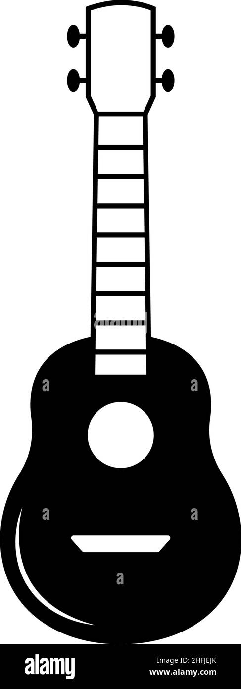 Ukulele icona disegno vettore isolato Illustrazione Vettoriale