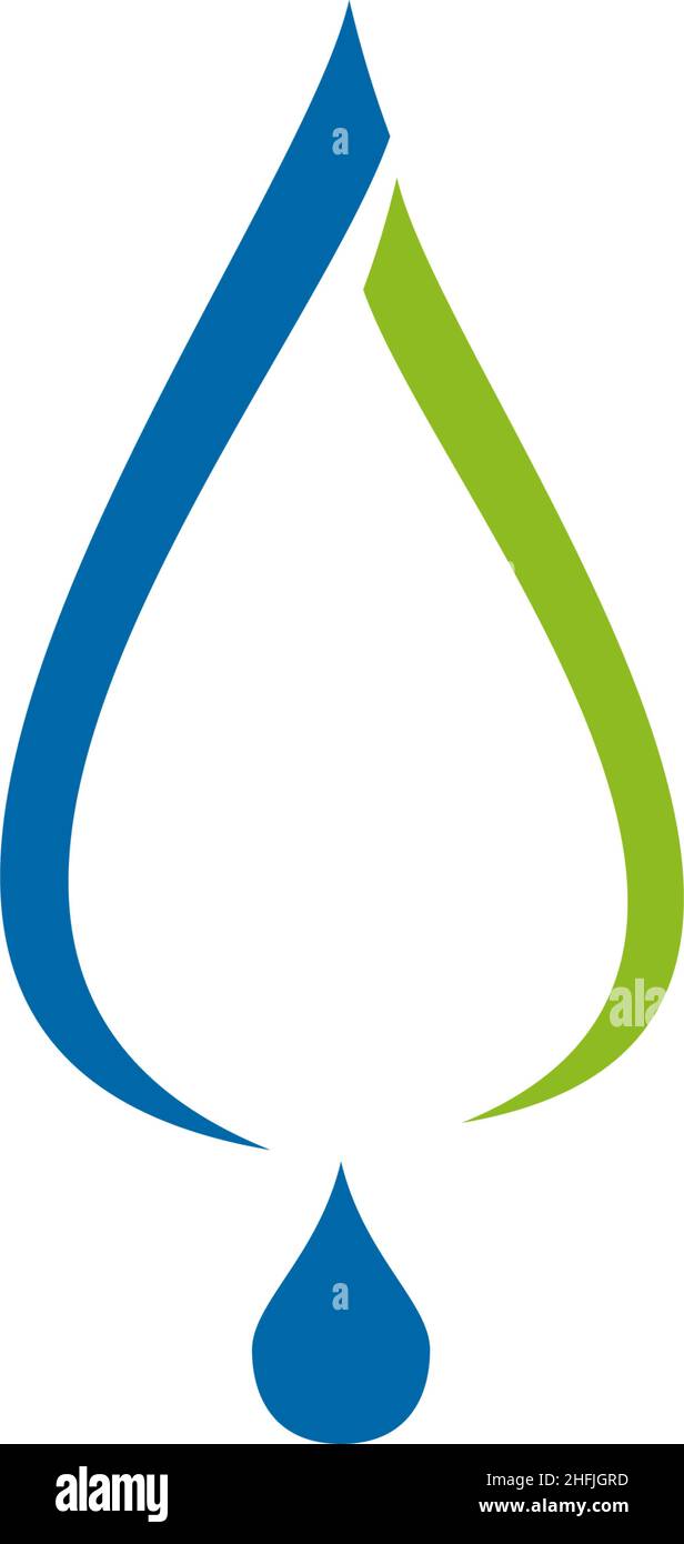 Modello di illustrazione vettoriale del logo dell'icona di Waterdrop Illustrazione Vettoriale