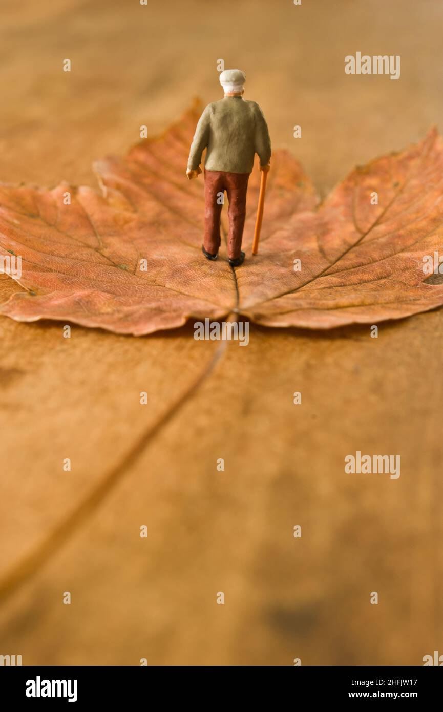 concetto di solitudine dell'invecchiamento Foto Stock