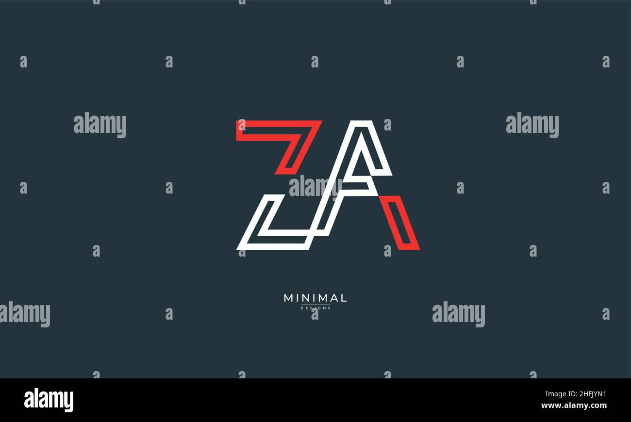 Icona lettera alfabetica logo ZA Illustrazione Vettoriale