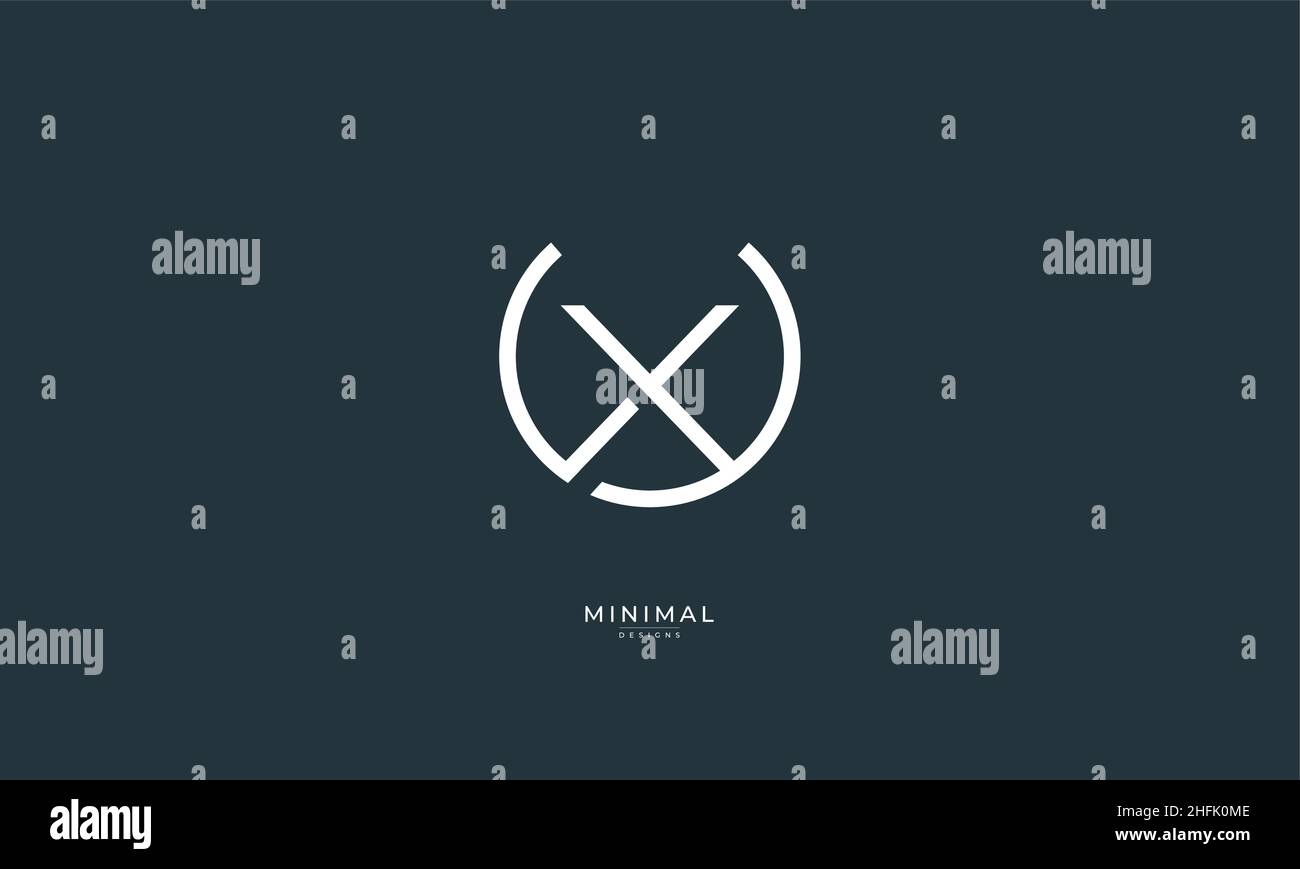 Icona alfabetica con logo UX o XU Illustrazione Vettoriale
