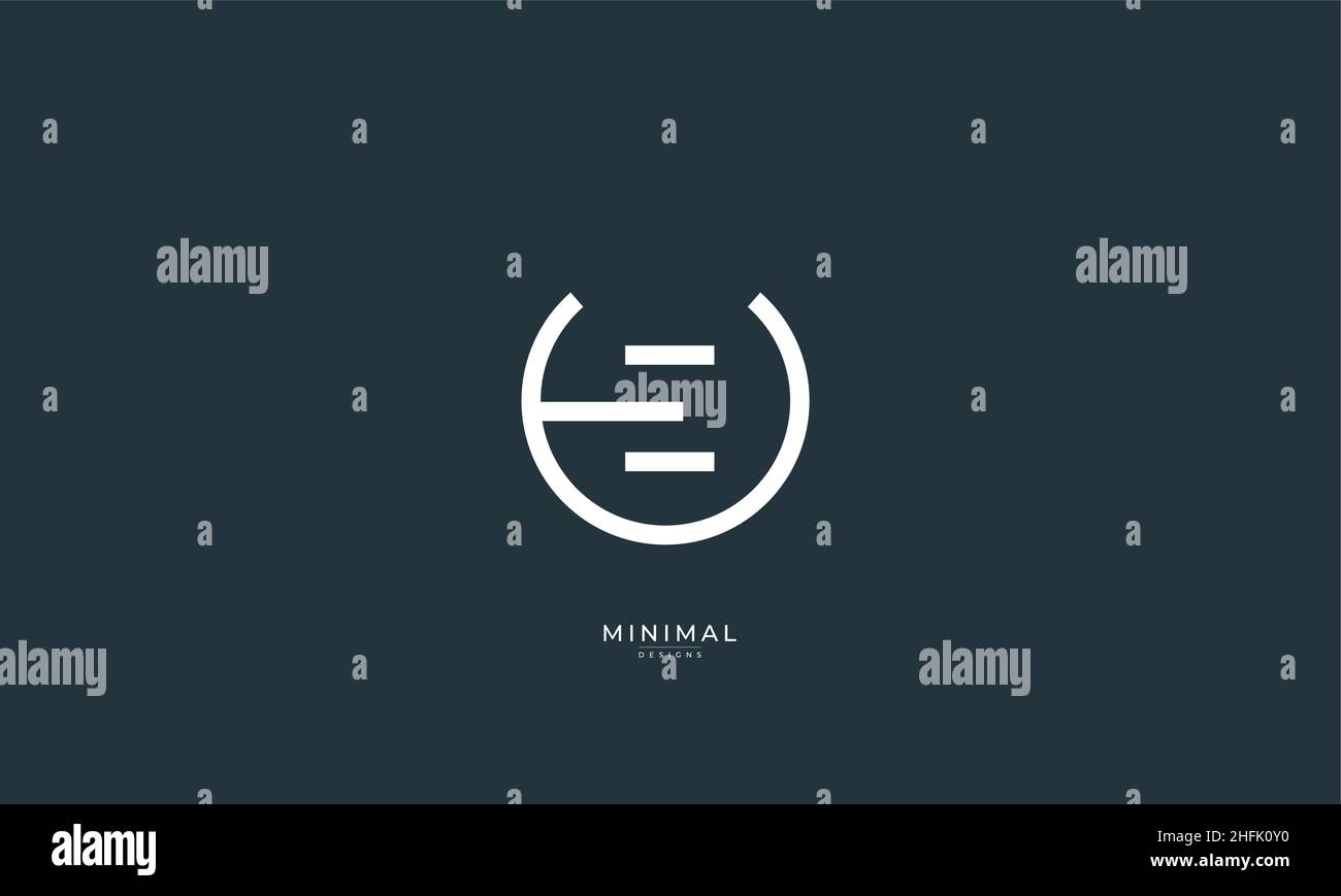 Icona alfabetica con logo UE o UE Illustrazione Vettoriale