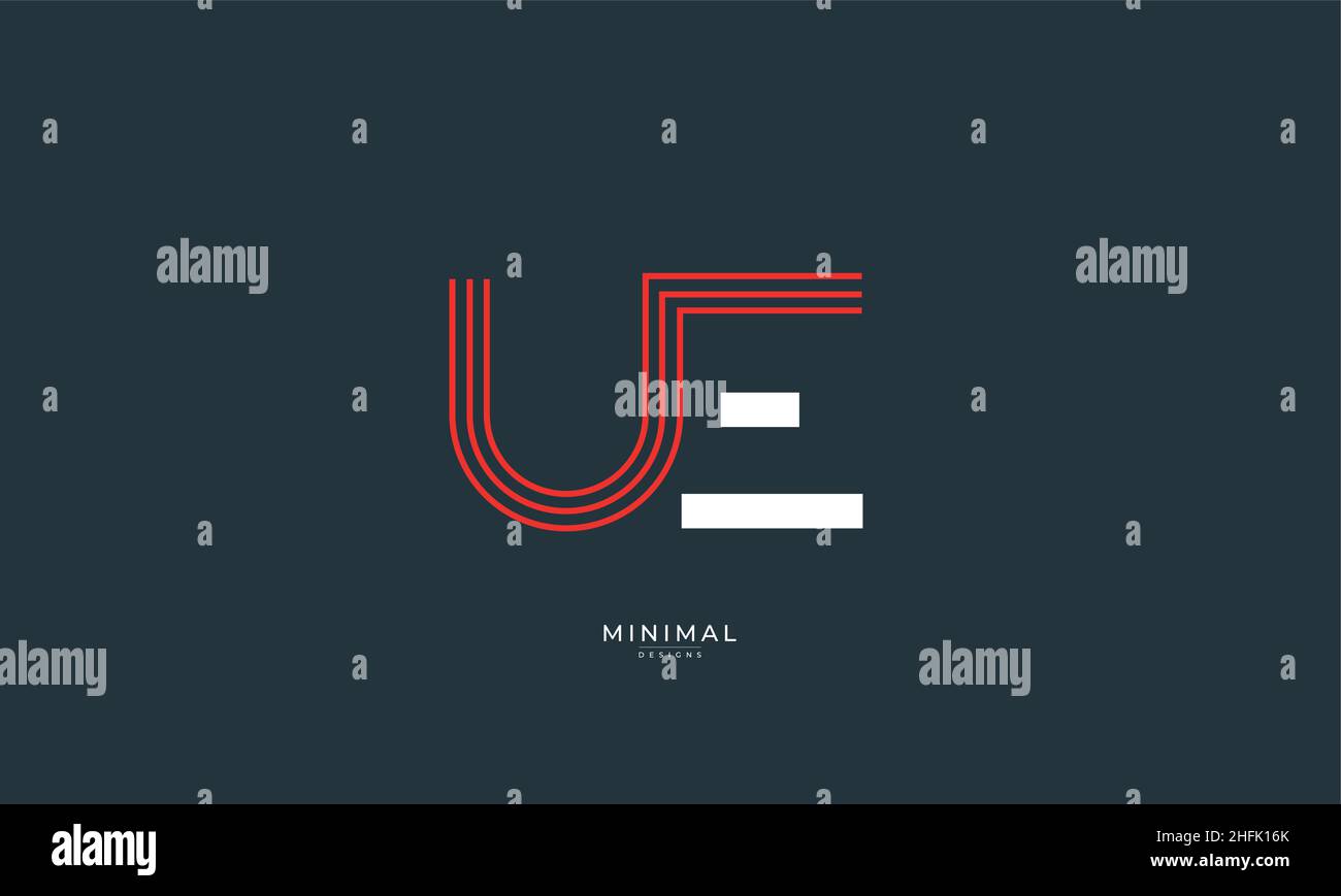 Icona lettera alfabetica logo UE Illustrazione Vettoriale