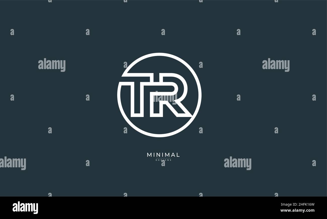 Icona lettera alfabetica logo TR Illustrazione Vettoriale