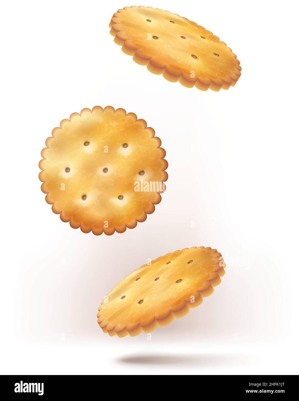 Icona vettore. Cracker realistici che cadono. Illustrazione Vettoriale