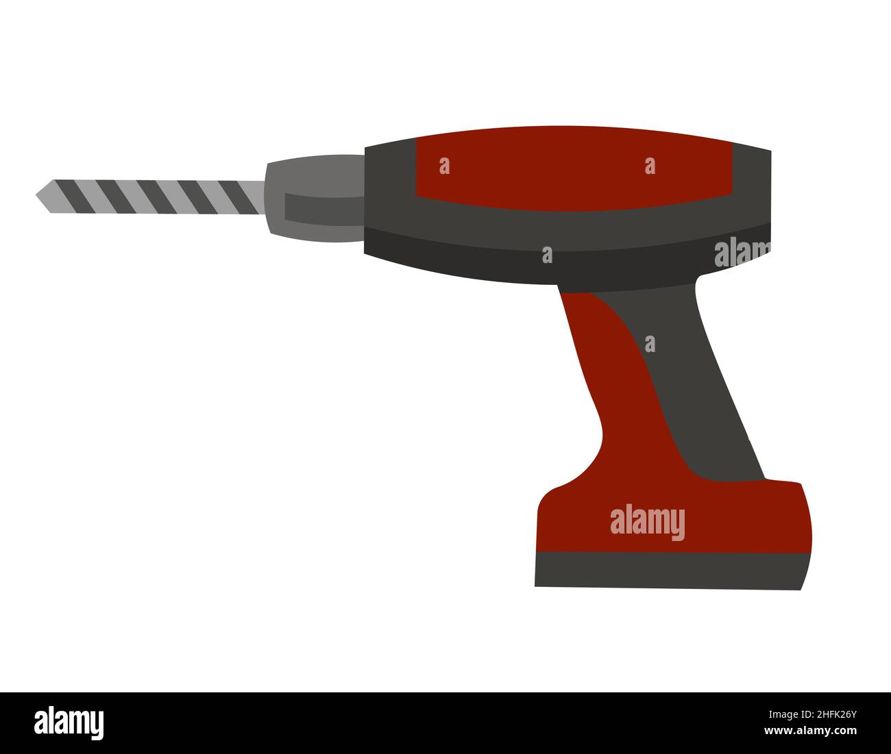Drill in stile cartone animato. Attrezzatura classica. Illustrazione Vettoriale