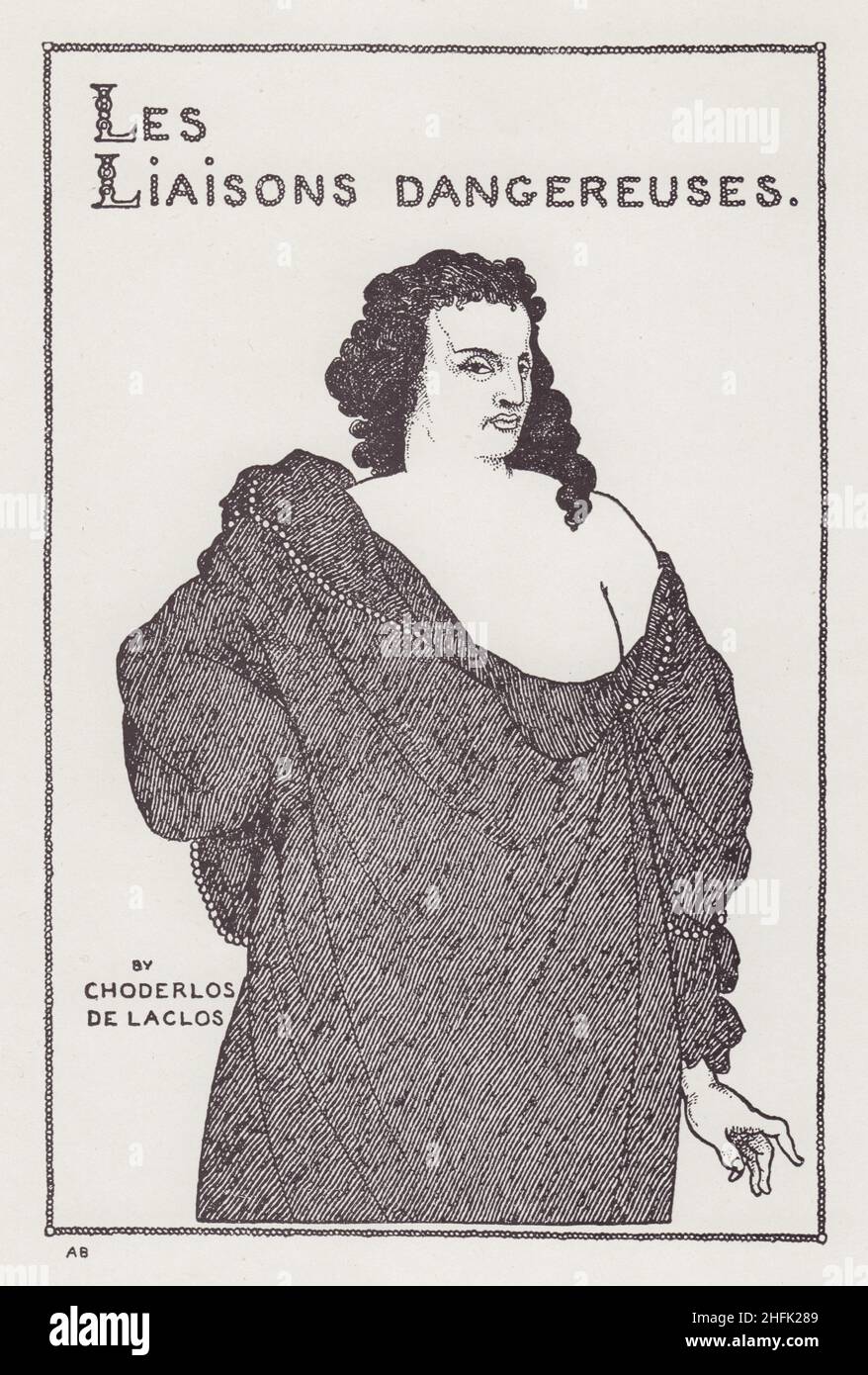 Conte Valmont, dalla Savoia n° 8, 1896. 'Proposto titlepage a Les Liaisons Dangereuses', di Pierre Choderlos de Laclos. Pubblicato in "The Best of Beardsley" a cura di R. A. Walker, [The Bodley Head, London, 1948] Foto Stock
