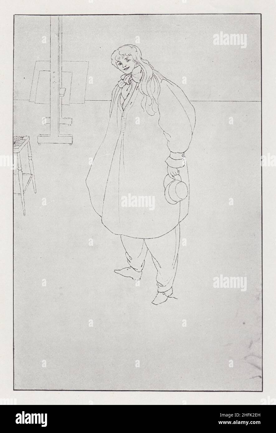 Sig.ra Letty Lind, 1895. Ritratto di attrice britannica, cantante, ballerino e acrobat Letty Lind, apparso in "an Artist's Model", un musical di Owen Hall. Illustrazione destinata a "The Yellow Book", Vol. V, ma ritirata, insieme ad altri piatti, quando l'editore John Lane dispensò i servizi di Beardley come editor d'arte della rivista sulla scia dello scandalo Oscar Wilde. Da "The Best of Beardsley" a cura di R. A. Walker, [The Bodley Head, London, 1948] Foto Stock