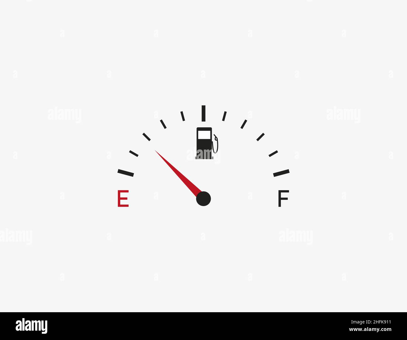 Icona indicatore carburante, segnale. Illustrazione vettoriale. Design piatto. Illustrazione Vettoriale