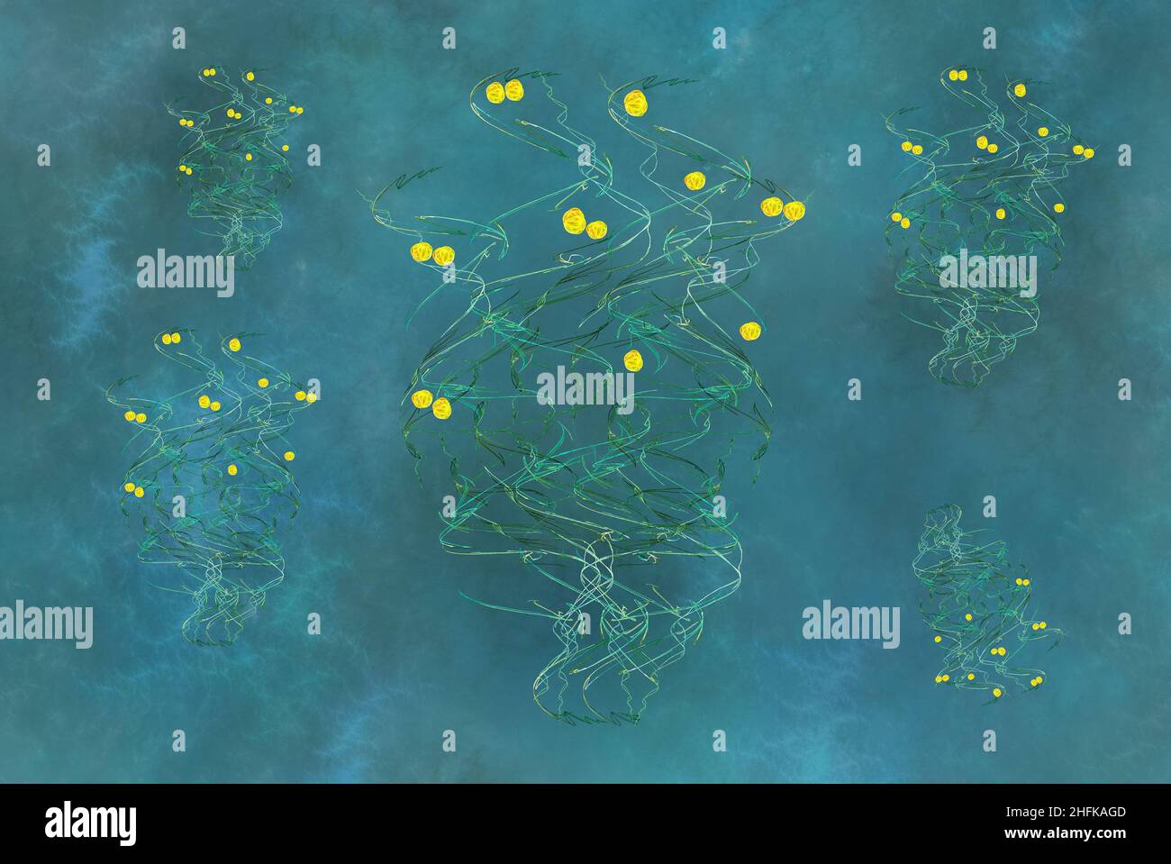 Modello frattale del coronavirus del nuovo ceppo mutante omicron Foto Stock