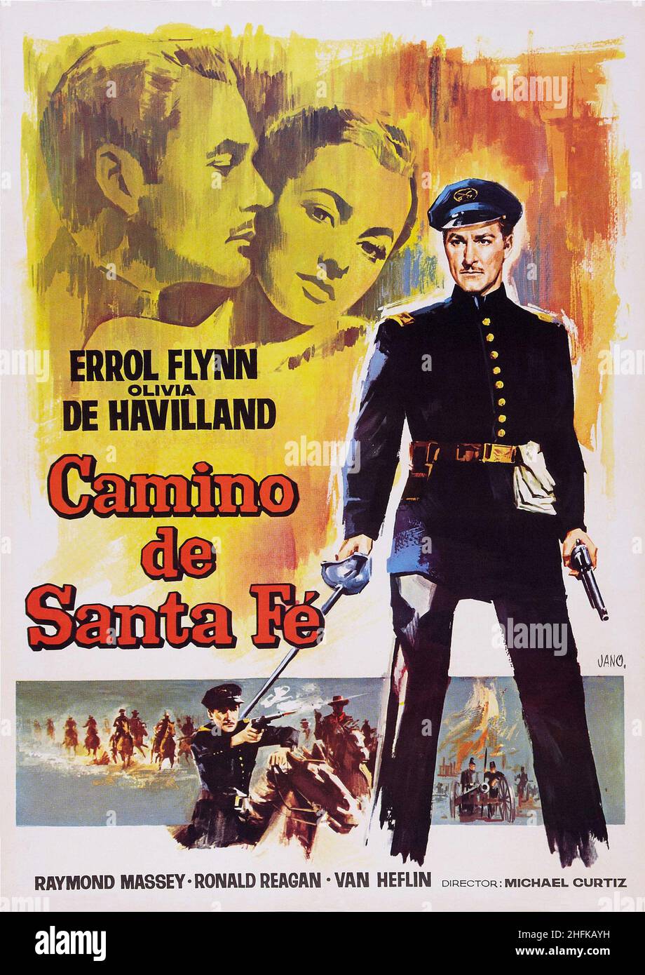 ERROL FLYNN e OLIVIA DE HAVILLAND nel SENTIERO SANTA FE (1940), diretto DA MICHAEL CURTIZ. Credit: WARNER BROTHERS / Album Foto Stock