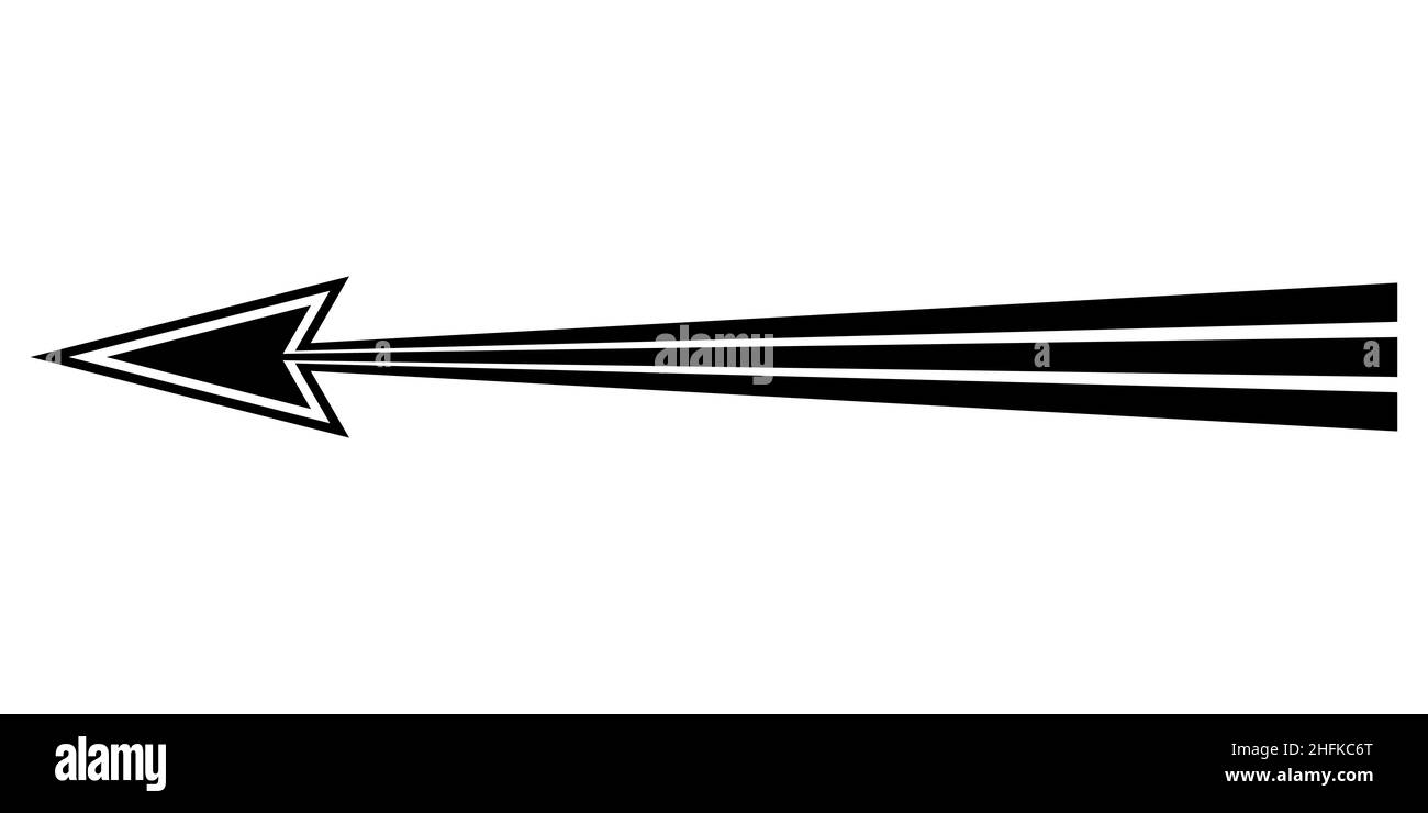 Freccia che indica la direzione del percorso movimento del vettore verso l'obiettivo Illustrazione Vettoriale