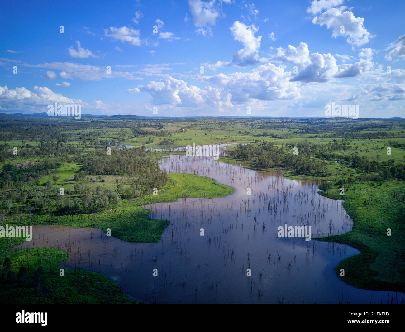 Antenna del fiume Burnett - diga del Paradiso a Mingo Crossing Queensland Australia Foto Stock
