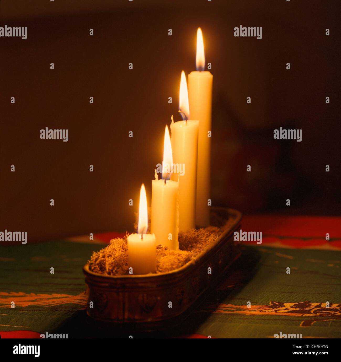 Candele di avvento Foto Stock