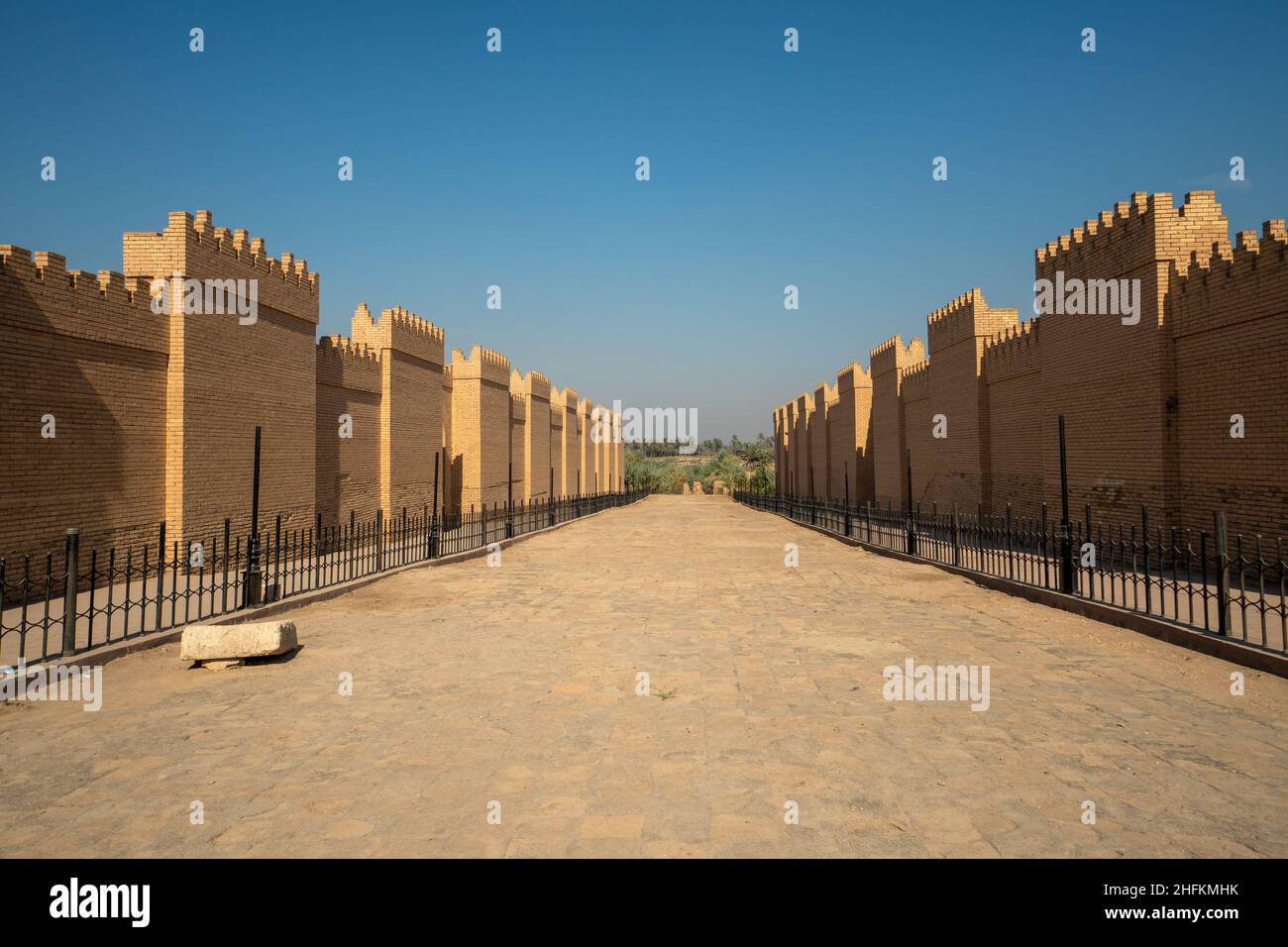 Architettura dell'antica città di Babilonia, Iraq Foto Stock
