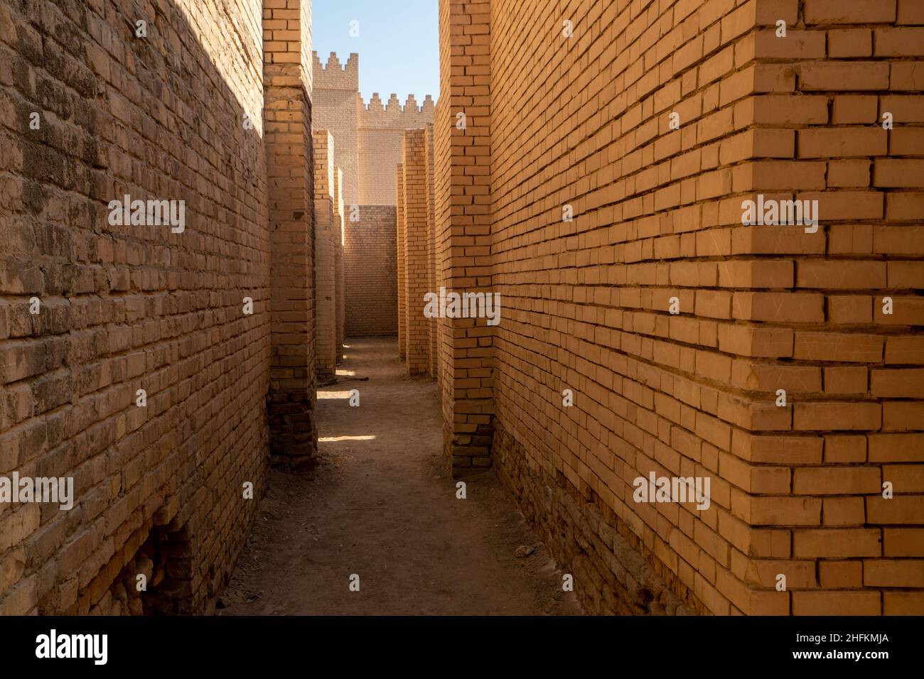Architettura dell'antica città di Babilonia, Iraq Foto Stock