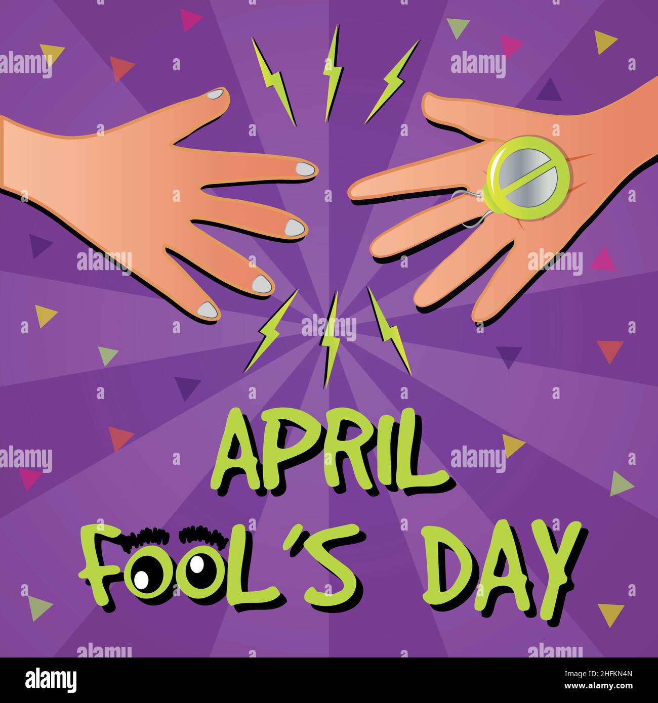 Illustrazione vettoriale del manifesto del prank del giorno dello sciocco di aprile Illustrazione Vettoriale