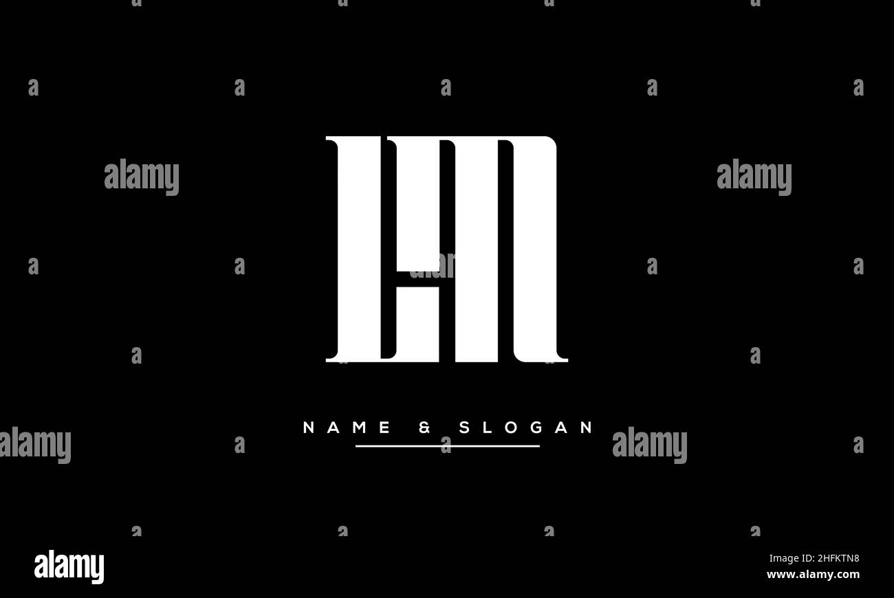 Moderna lettera astratta LM, LOGO ML design. Vettore icona basato su LM minimo, ML iniziale Illustrazione Vettoriale