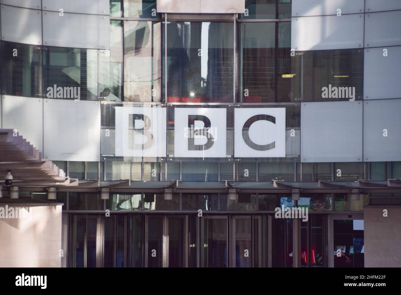 Londra, Regno Unito 17th gennaio 2022. Vista esterna della Broadcasting House, sede della BBC nel centro di Londra. Foto Stock