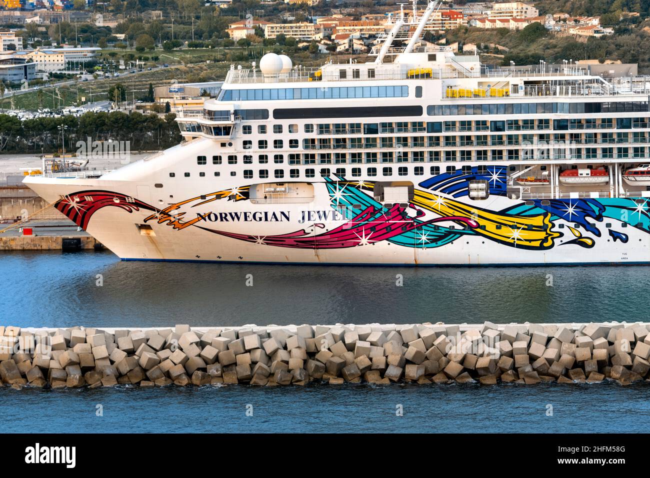 Nave da crociera norvegese con i gioielli Marsiglia Francia Foto Stock