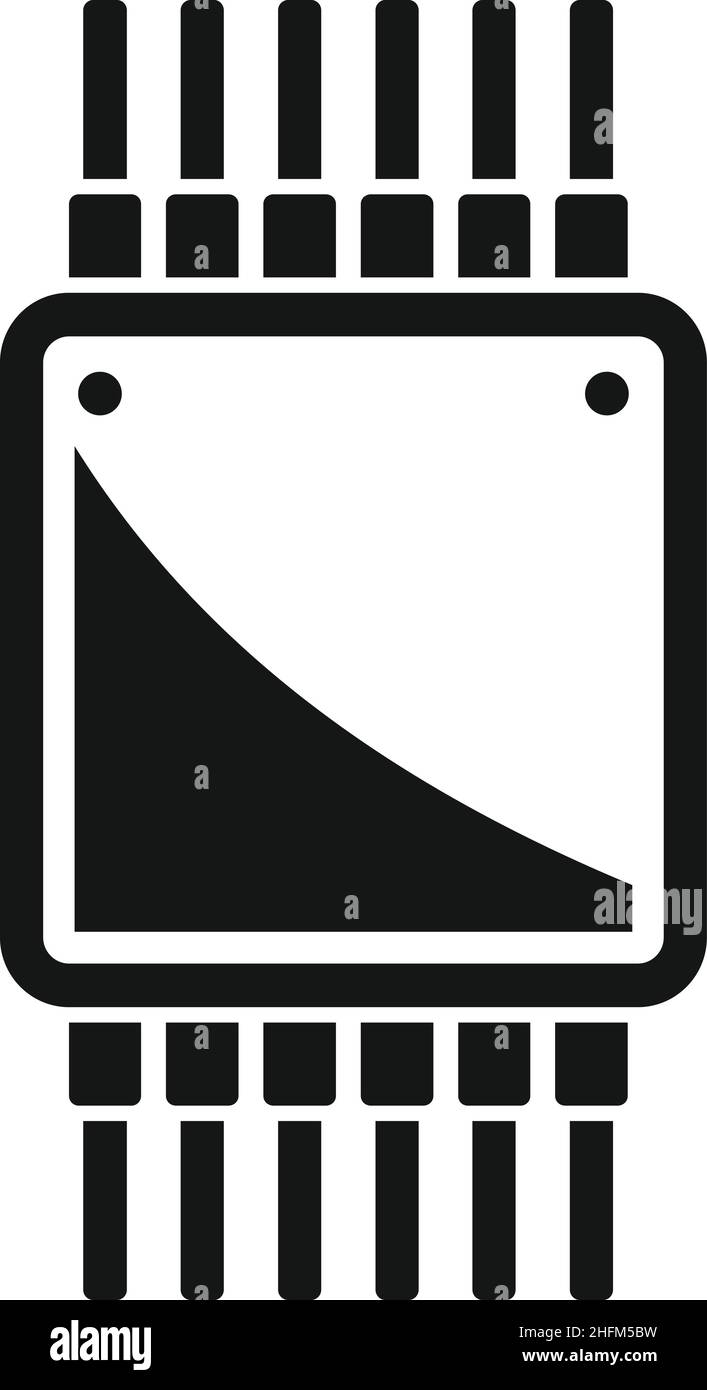 Icona cpu del processore vettore semplice. cpu chip. Data core Illustrazione Vettoriale