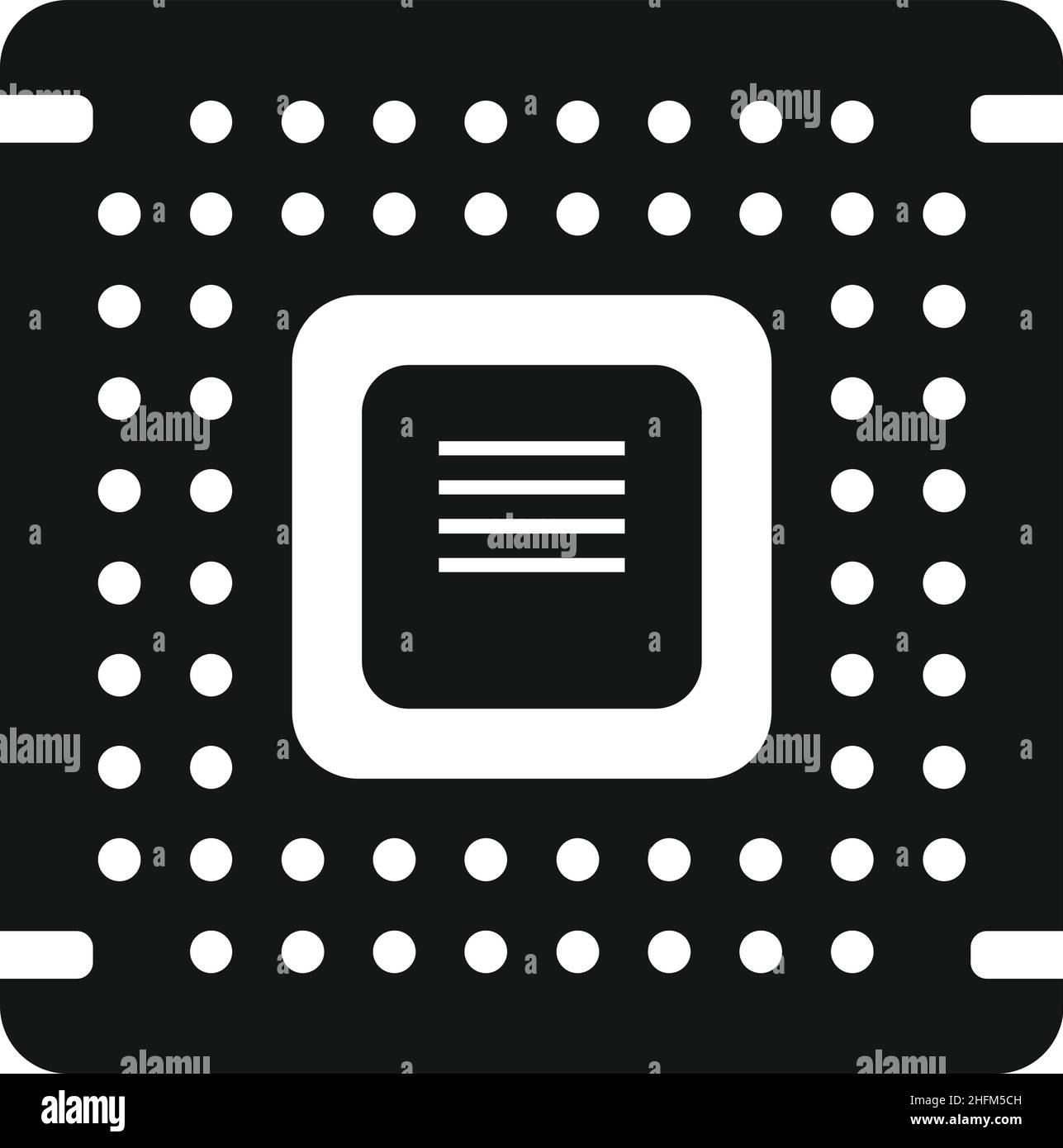 Icona del processore vettore semplice. Chip CPU. Scheda digitale Illustrazione Vettoriale