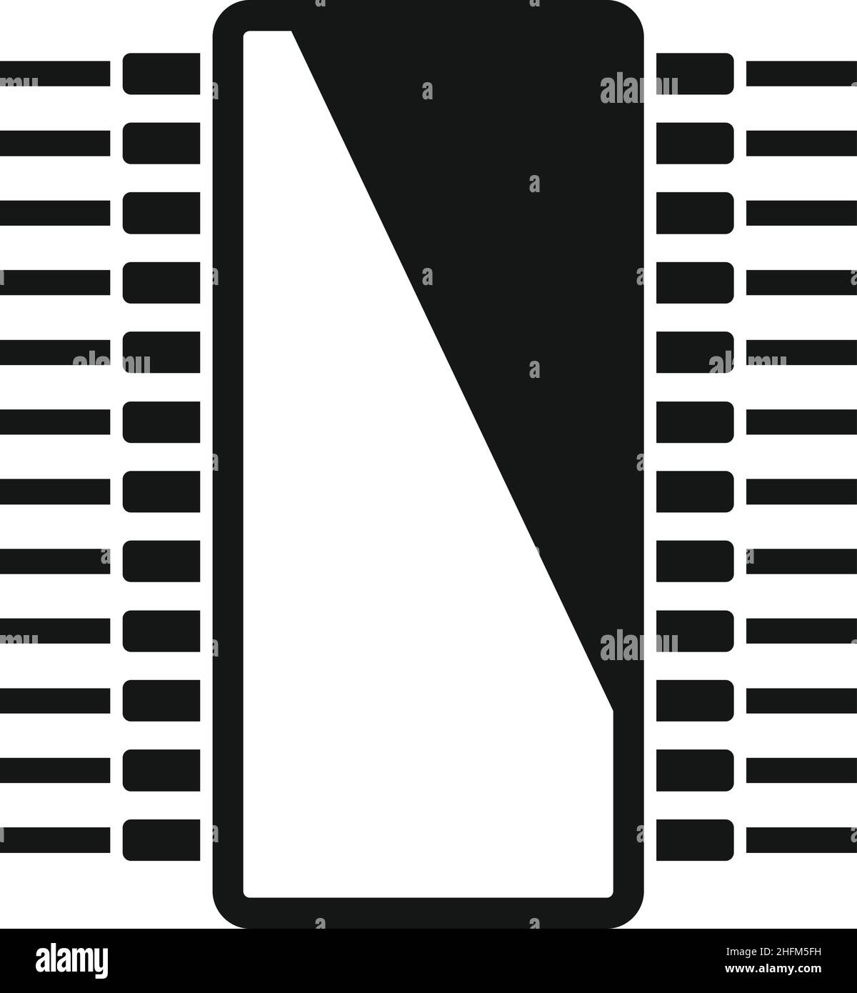 Icona della tecnologia di processore vettore semplice. Circuito CPU. Core digitale Illustrazione Vettoriale