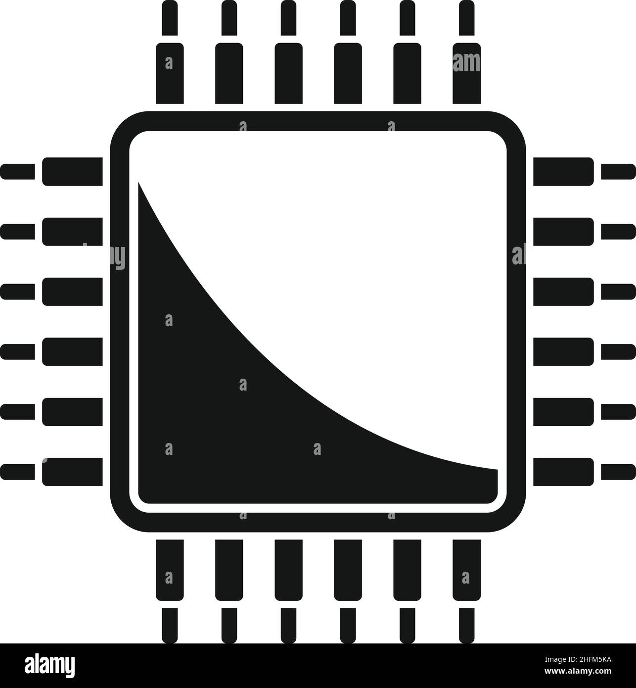 Icona CPU scienza vettore semplice. Chip di circuito. Dati digitali Illustrazione Vettoriale