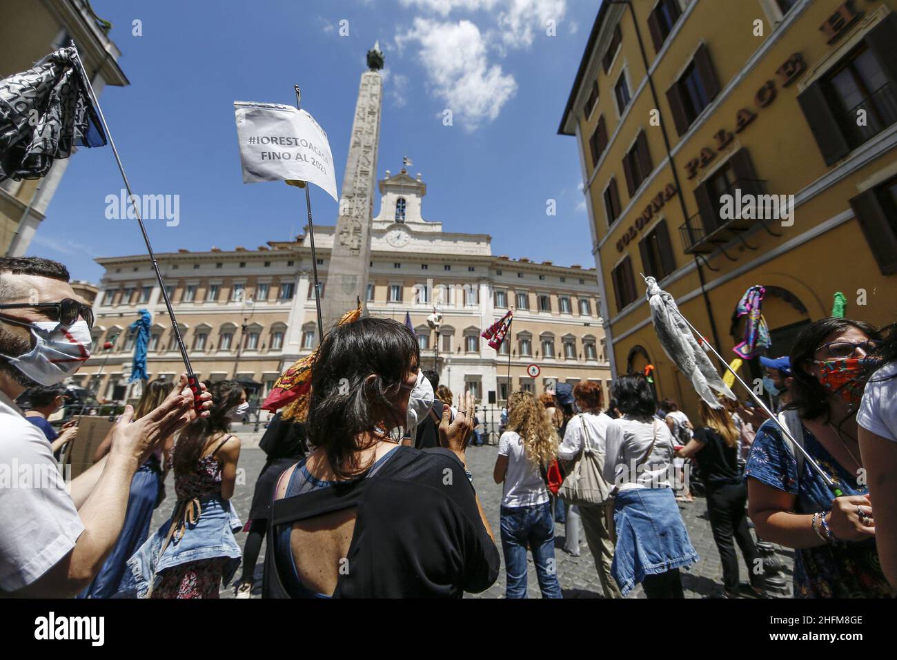 Cecilia Fabiano/LaPresse 09 giugno 2020 Roma (Italia) Notizie protesta della guida turistica del Pic: La manifestazione di fronte al palazzo del governamento Foto Stock
