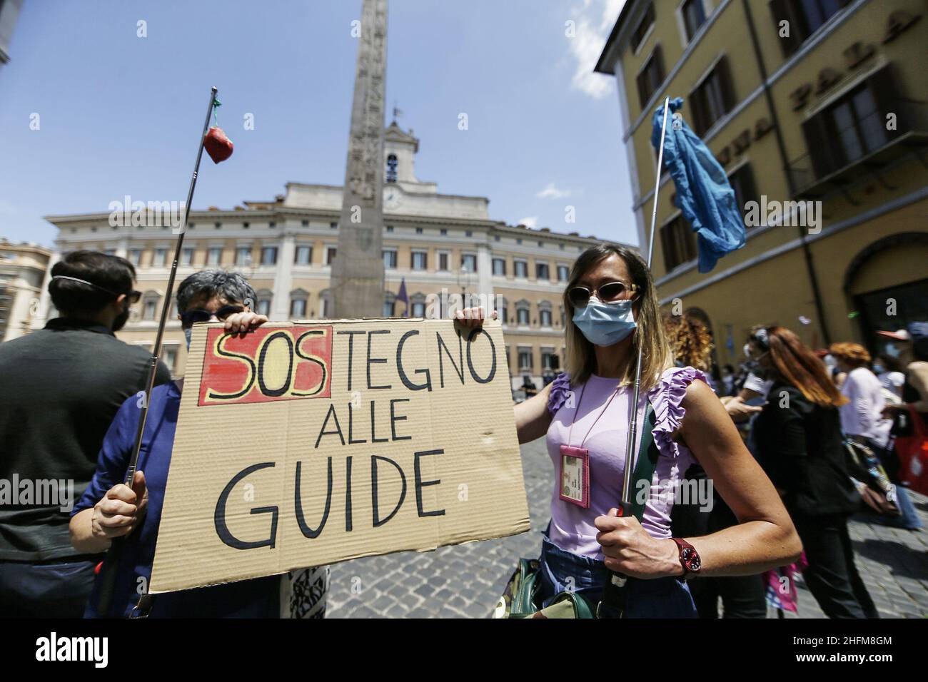 Cecilia Fabiano/LaPresse 09 giugno 2020 Roma (Italia) Notizie protesta della guida turistica del Pic: La manifestazione di fronte al palazzo del governamento Foto Stock