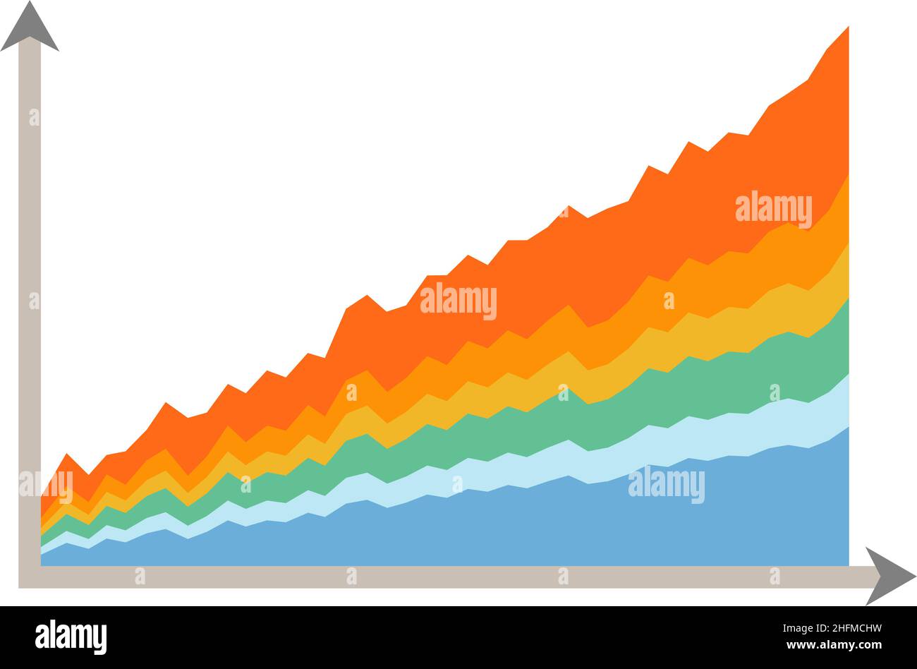 grafico aziendale o simbolo grafico, crescita economica e illustrazione vettoriale del successo Illustrazione Vettoriale