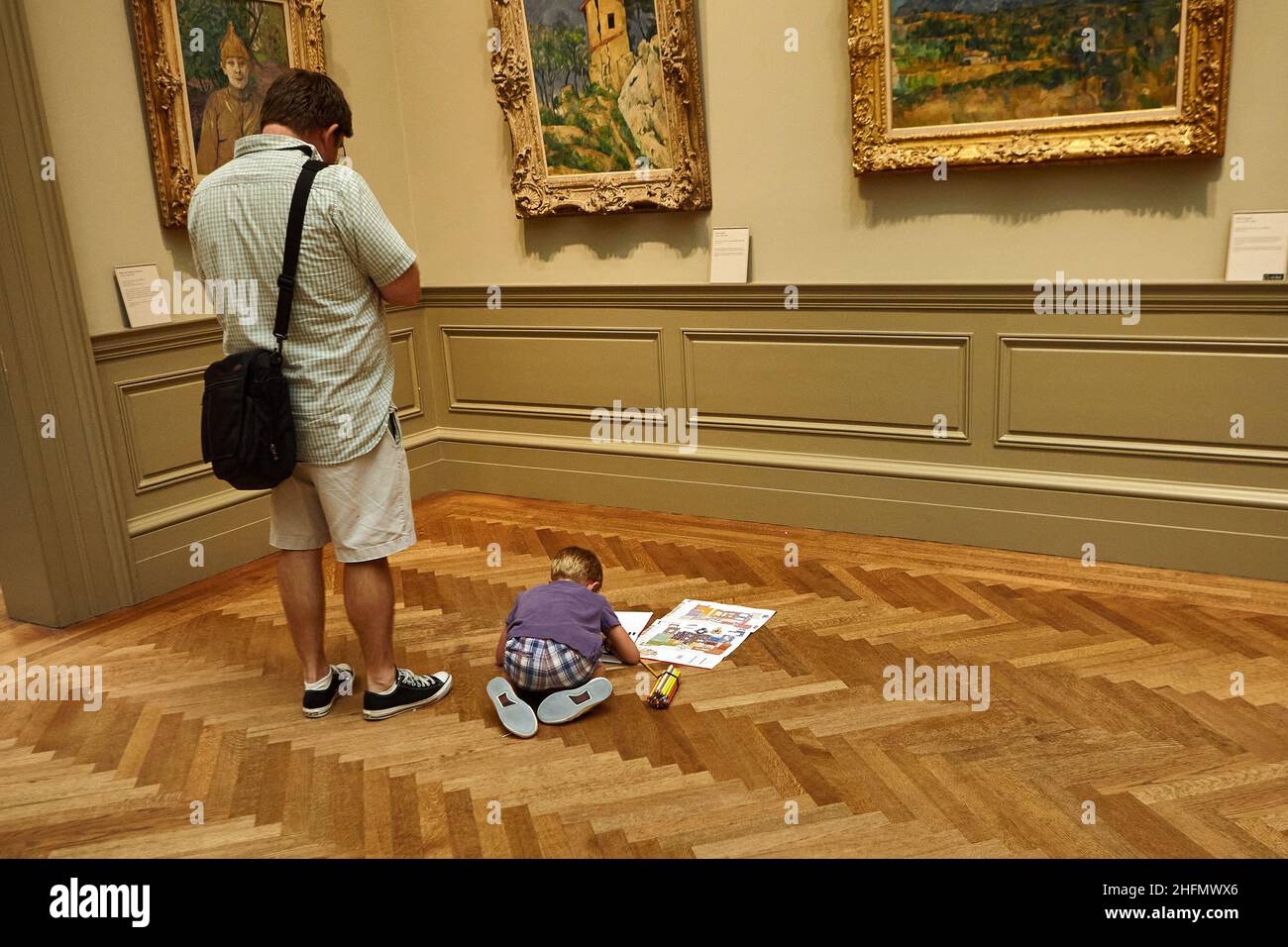 Visitatori al Metropolitan Museum of Art Foto Stock