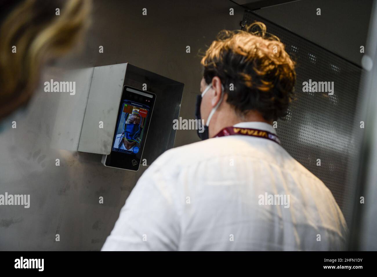 Marco Alpozzi/LaPresse 22 luglio 2020 Torino, Italia sport soccer Torino Vs Hellas Verona - Campionato Italiano di Calcio Lega A TIM 2019/2020 - Stadio Olimpico Grande Torino nella foto: Lo Stadio Olimpico Grande Torino è la prima Serie A ad installare e testare il nuovo ‘Feel Safe’ Sistema, a partire da stasera con Torino-Verona, per il mondo post-COVID. Foto Stock