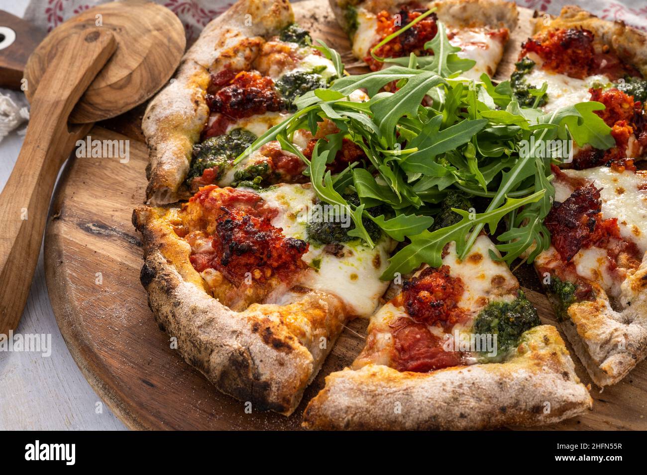 Forno a legna per pizza Foto Stock