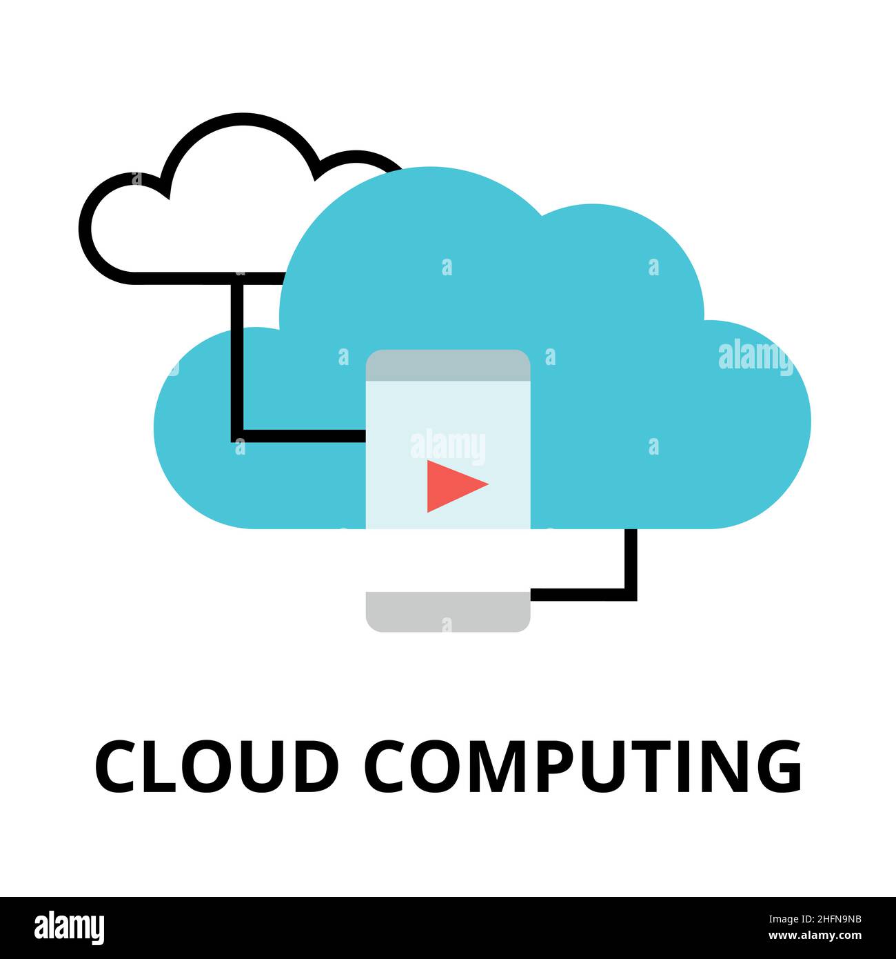 Illustrazione vettoriale di design piatto moderno, icona di cloud computing, per grafica e web design Illustrazione Vettoriale