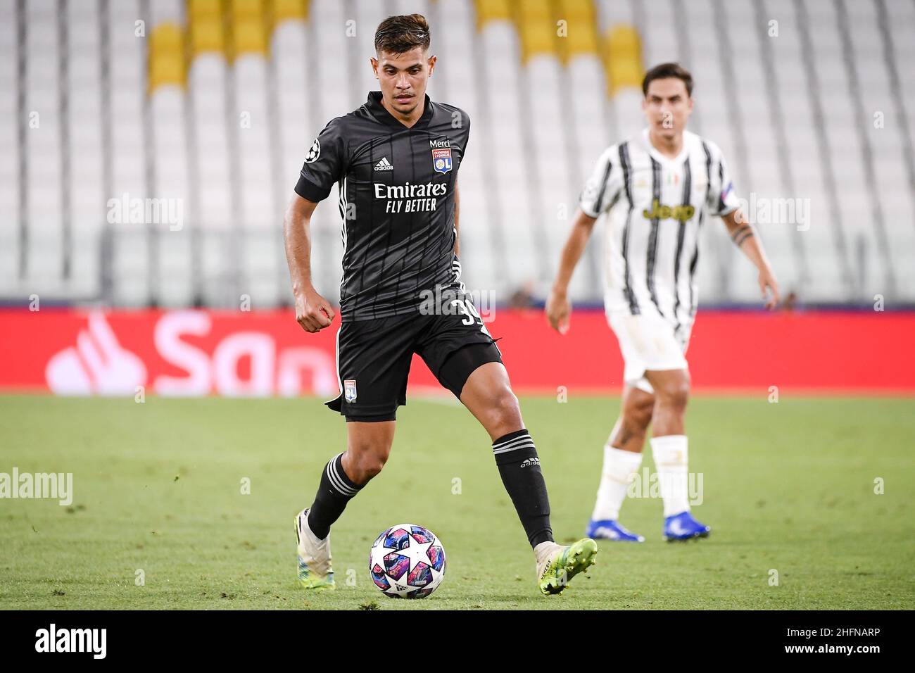 LaPresse - Marco Alpozzi 07 agosto 2020 Torino, Italia sport soccer Juventus FC vs Olympique Lyonnais - UEFA Champions League 2019 2020 - Round of 16 - leg 2 of 2 nella foto: Bruno Guimaraes (Olympique Lyonnais); Foto Stock