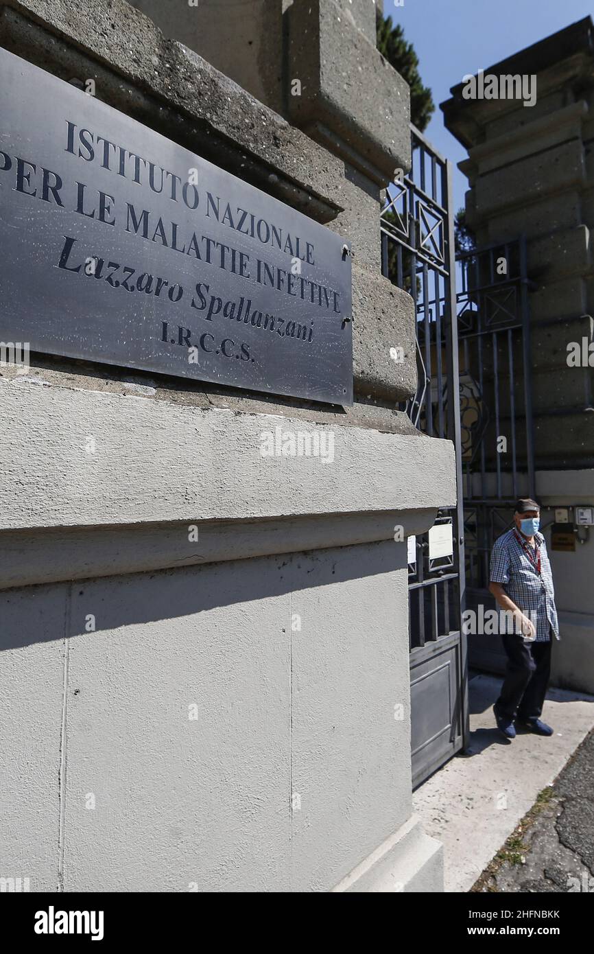 Cecilia Fabiano/LaPresse Agosto 12 , 2020 Roma (Italia) News: Epidemia di virus Lazzaro Spallanzani Istituto dove stanno lavorando sul vaccino del coronavirus nel pic : l'ingresso principale dell'ospedale Foto Stock