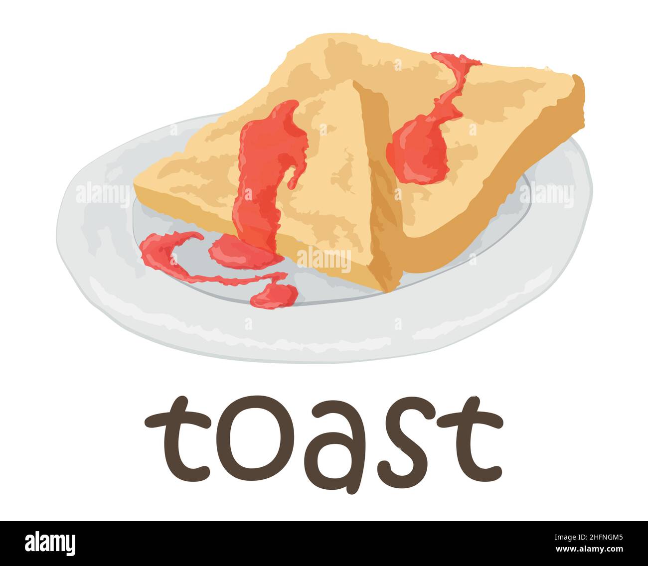 Adesivo toast. Illustrazione vettoriale in stile acquerello, per grafica e web design Illustrazione Vettoriale
