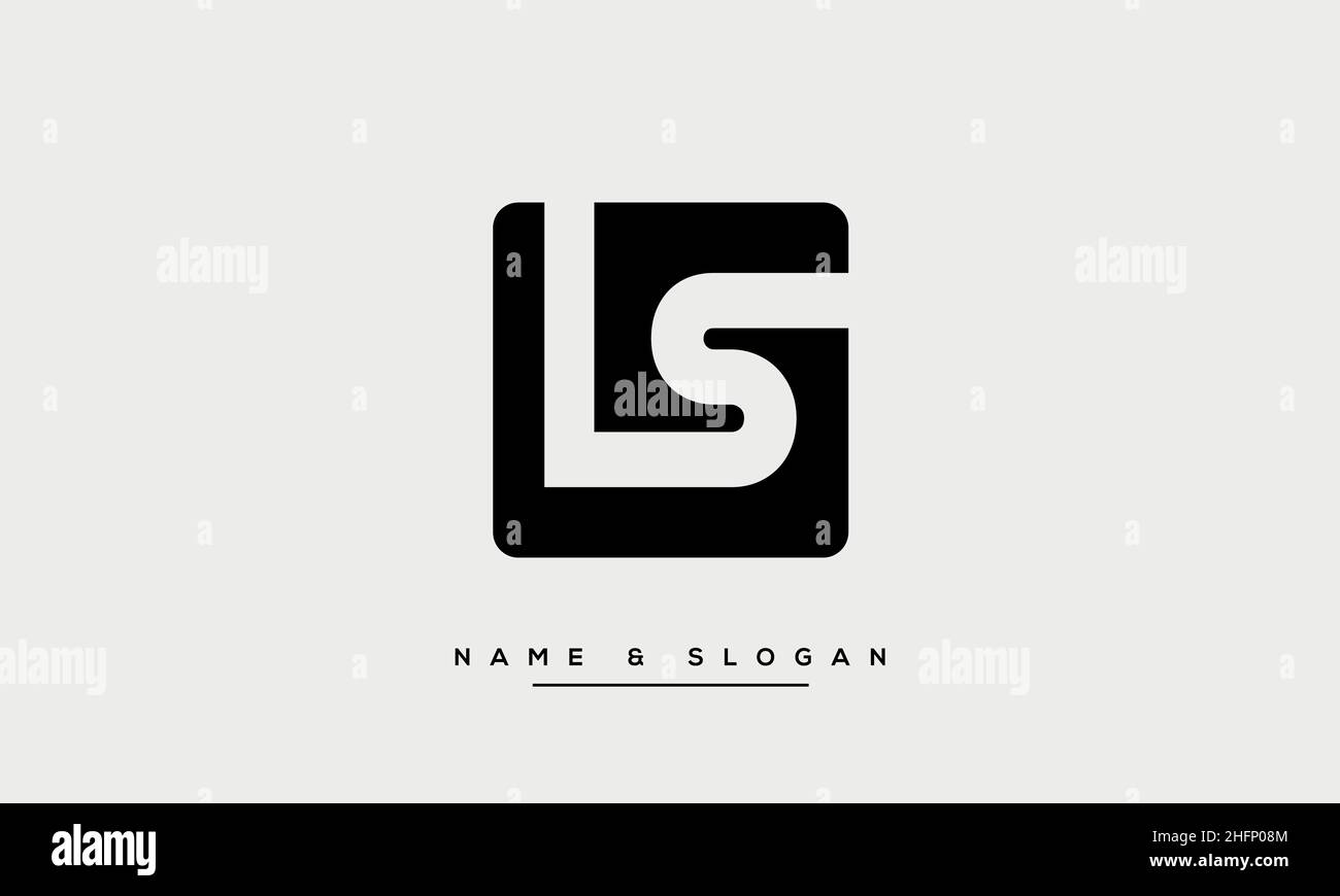 Moderna lettera astratta LS, logo SL. Vettore icona LS minimo, SL basato su iniziale Illustrazione Vettoriale